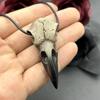 3D Gotik Raven Kafatası Kolye Reçine Replika Raven Saksağan Karga Gotik Hediye Cadılar Bayramı Raven Kafatası Kolye