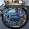 Futuristic Urban Mobility Round Area Rug Under Office Chairs Bedroom Living Room Home Decor
