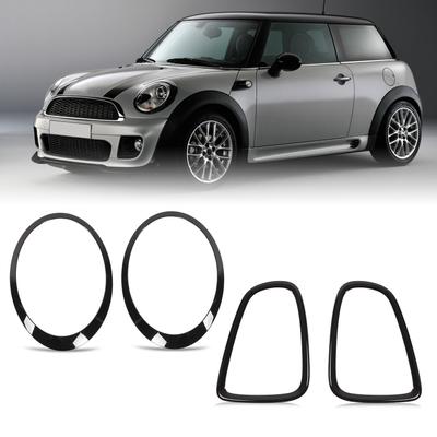 4 stuks Auto Koplamp Achterlicht Rand Afdekking Sierlijsten Glanzend Zwart Vervanging Voor Mini R56 R57 R58 R59 Cooper S JCW 2007‑2015