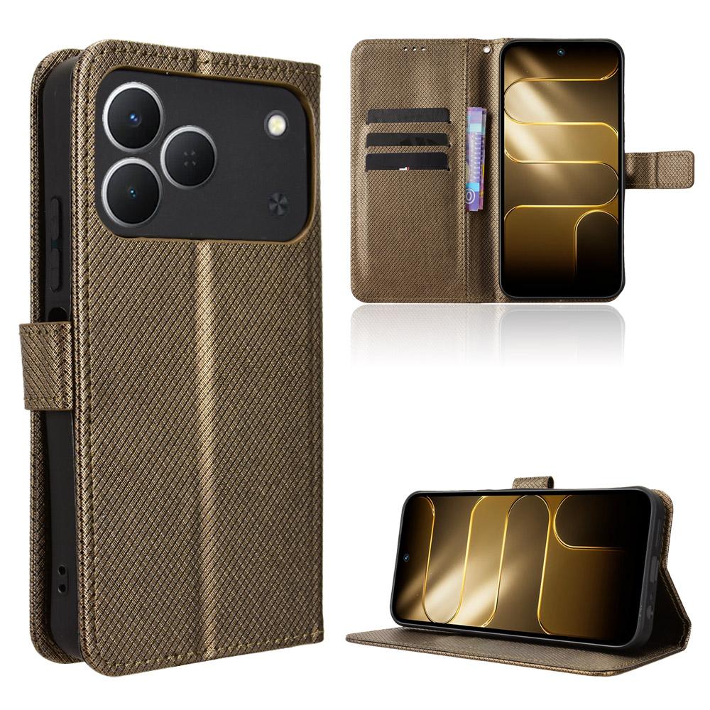 Flip Cover Compatible for Tecno Spark 50 4G Leather Case [Flip Vintage Leather] Shockproof Durable Retro Phone Case