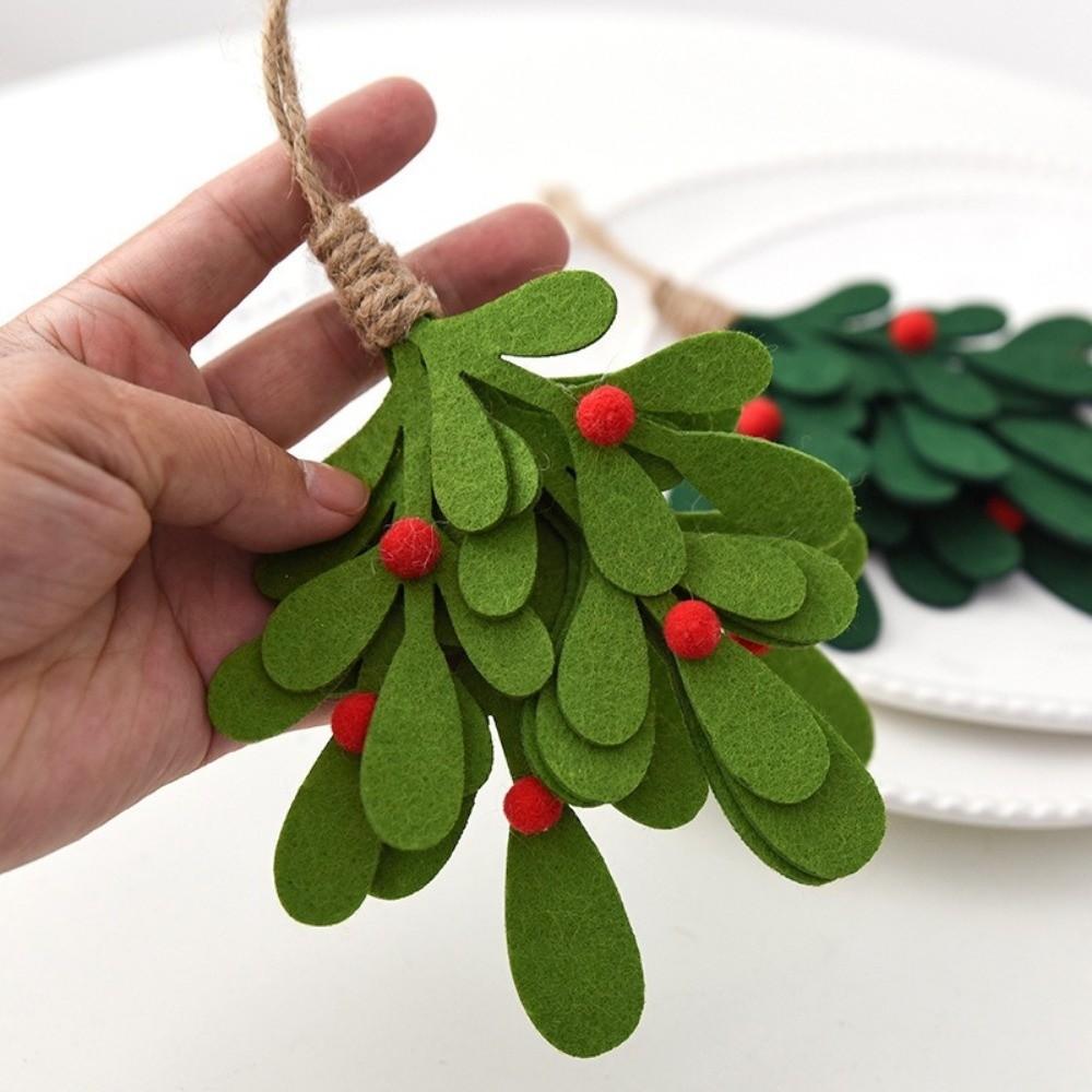 Non-woven Christmas Leaf Branch Pendant Lightweight Xmas Tree Hanging Ornament Holiday Party