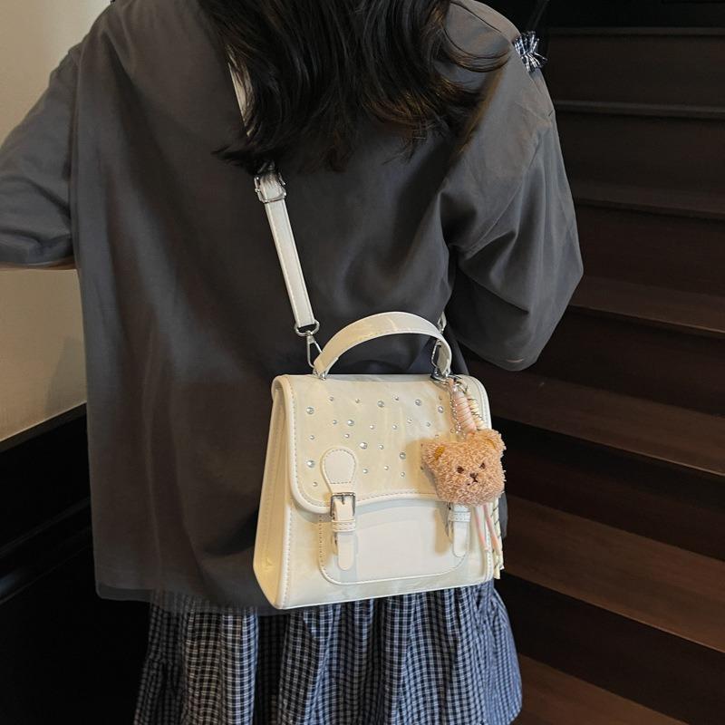 New backpack women's fashion casual portable student schoolbag trendy sweet oblique span bag shoulder bag