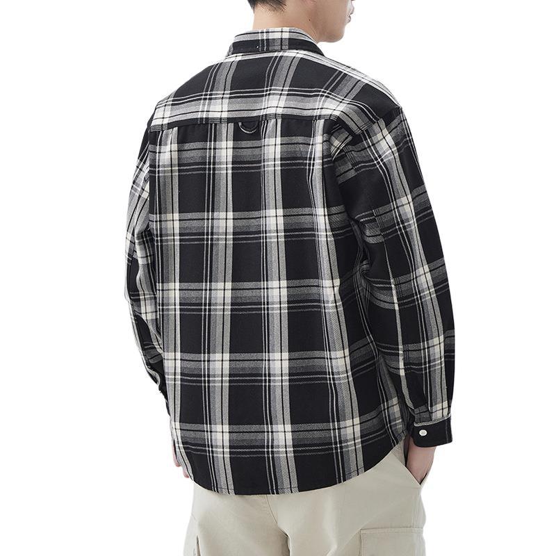 New Spring Japanese Retro Men's Loose Shirt Plaid Casual American Work Shirt Jacket