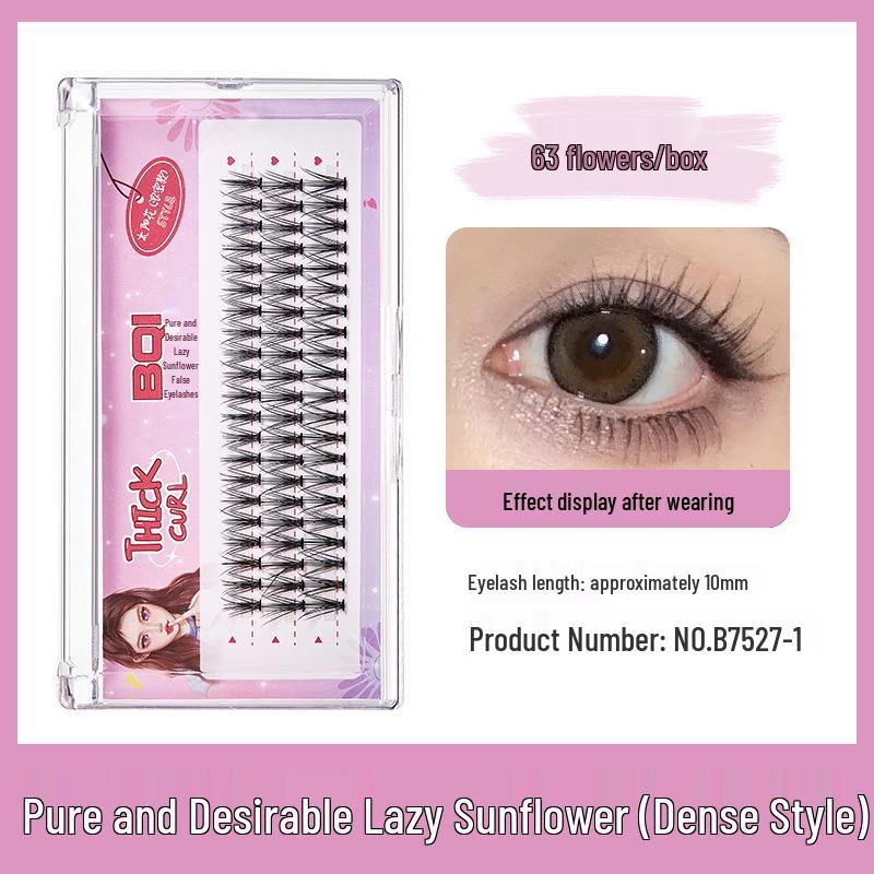 

BQI Barbie Little Devil Natural Thick Manga Eyelashes - Single Cluster False Lashes for Camera