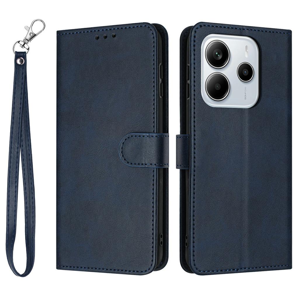 Für Xiaomi Redmi Note 14 4G (164,84 x 78,15 x 8,16 mm) Hülle Flip Ständer PU Leder Brieftasche Handyhülle Kalbsledertextur