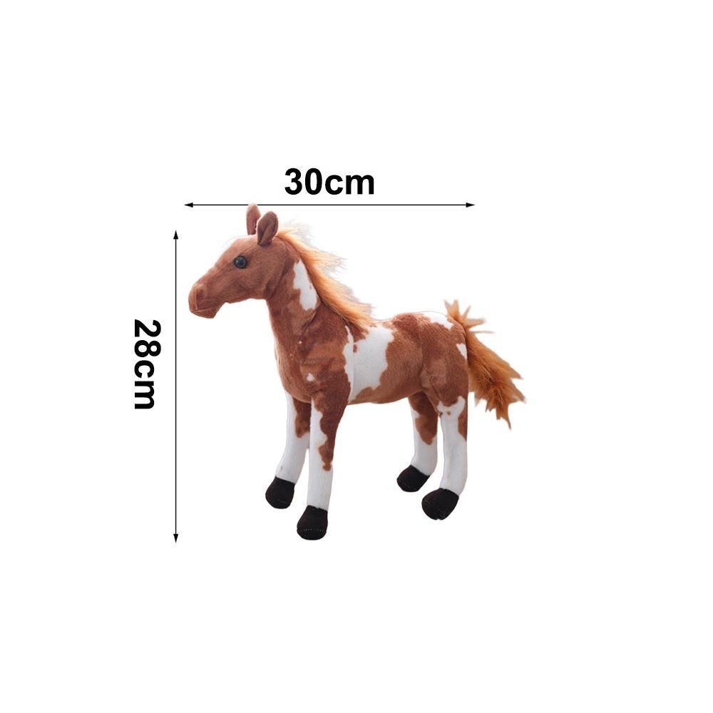 New Lifelike Simulated Horse Plush Toy Soft Plush Simulated Forest Animal Toy Cotton Realistic Stuffed Doll Room Decor