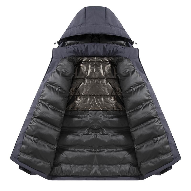 Autumn and Winter Outdoor Thickened Windproof and Warm Hooded Cotton Jacket for Men and Women, Windproof Simple Jacket
