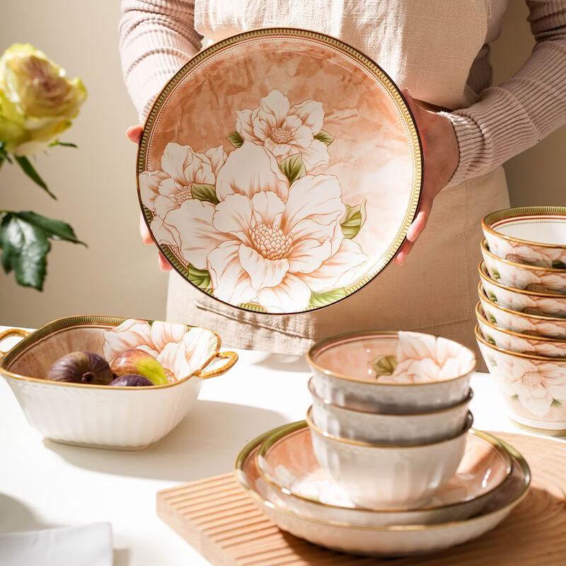Zestaw ceramicznych misek na ryż w japońskim stylu Abay, podszkliwnych