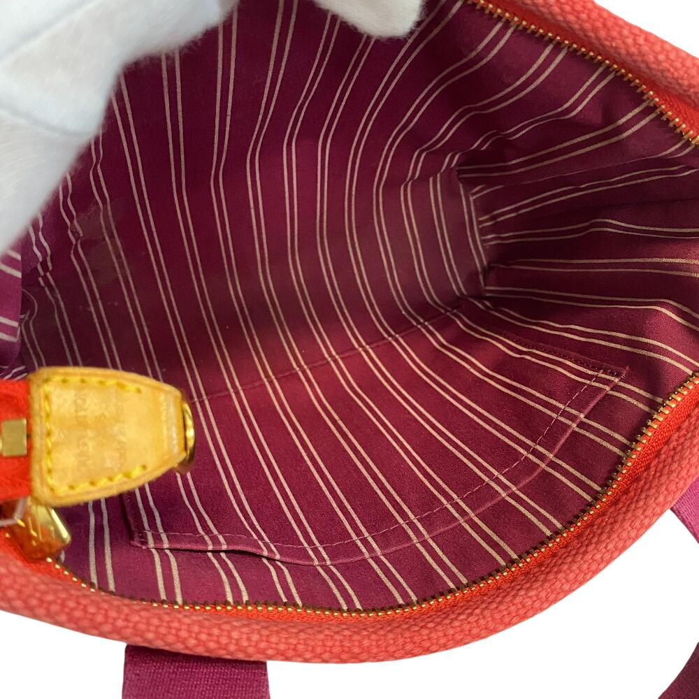 Louis Vuitton M40037 Tote Antigua Canvas Hippo PM Handbag Red Canvas Women Used