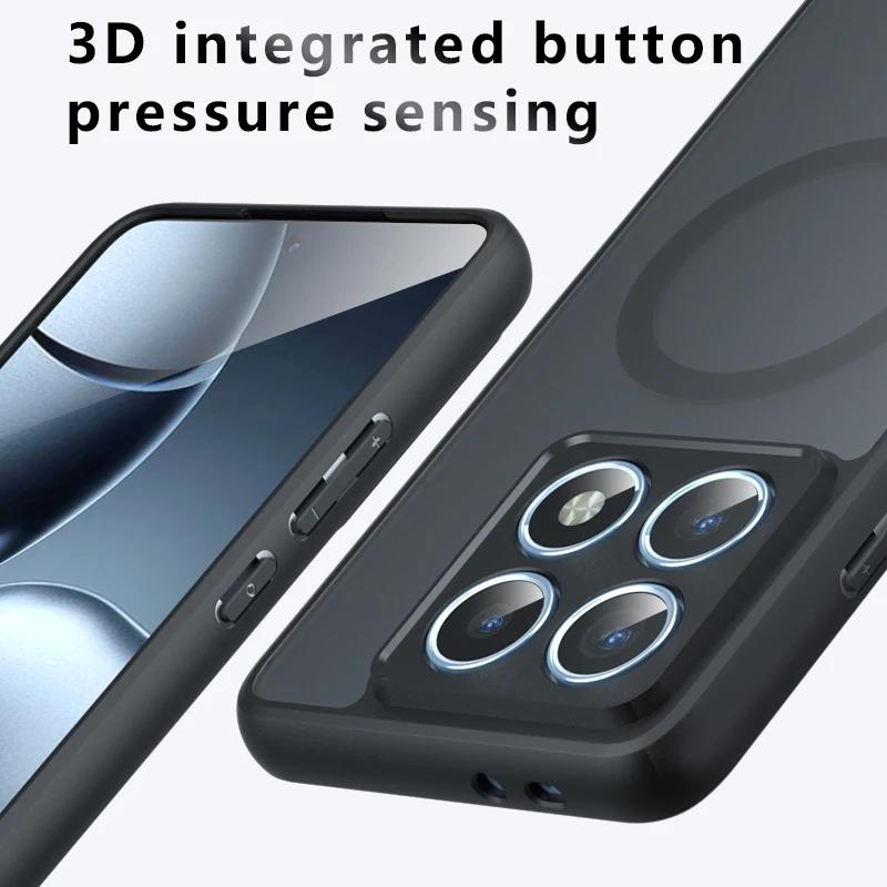 Case for Xiaomi Poco X7 Pro Matte Transparent Wireless Charging Shockproof Funda For Redmi Note 13 Pro Plus 4G 5G Magsafe Cover