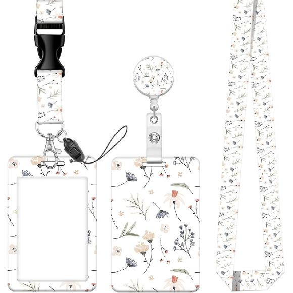 Badge Reels Retractable with Carabiner Reel Clip, ID Name Tag Work Badge Holder Belt Ferrule, Identity ID Badge Holder Cover Case for Office Work