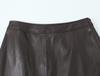 2026 Spring Leather Effect Belted Top & High-Waisted Slim Midi Skirt Set