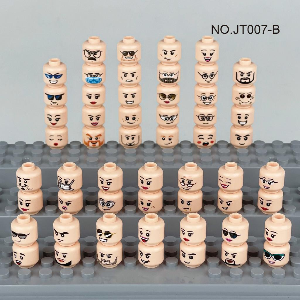 Hot 66pcs/lot Mini Figure Creativity Head Faces Laugh Cry Cute Facial Expression Blocks Construction Bricks Model Children Playthings JT007-A -B