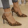 Leopard Print Sexy Stiletto Heel Shoes Women Plus Size Pointed Toe High Heels Pumps Woman Slip On Office Party Shoes Ladies 43