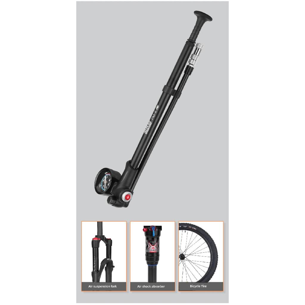 DNM Bicycle Portable Air Pump 300PSI For Air Shock Absorber Bike Air Front Fork Bicycle Tire Mini Pump
