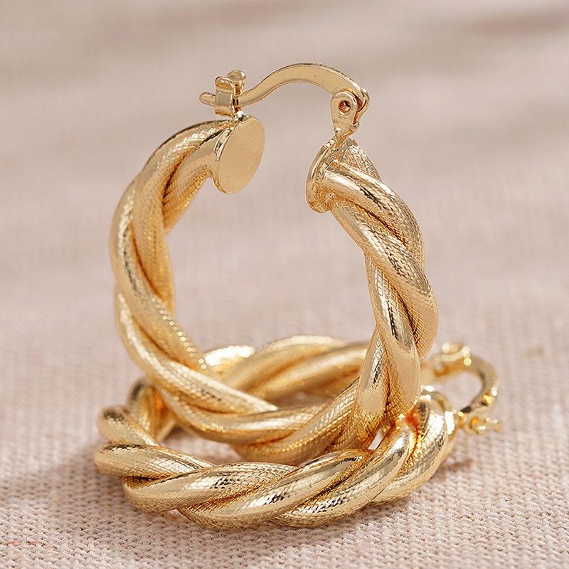 1 Pair, Stylish, Twist Woven Fashion Versatile Earrings