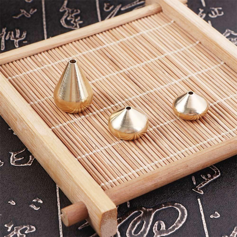 Portable Brass Incense Holder for Home Office Teahouse Water Drop Shape Temples Buddhism Sandalwood Coil Base Incense Base