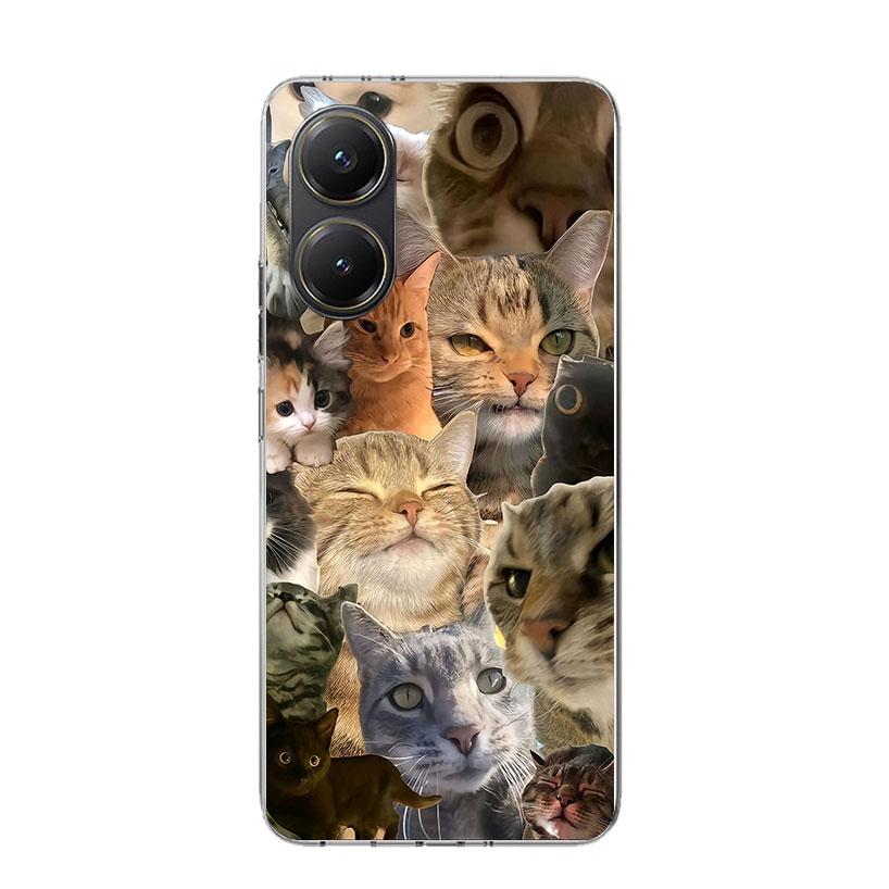 Crying Cat Memes Phone Case For Xiaomi Poco X7 X6 X5 Pro F7 Ultra Redmi 15C 15 13 13C 12 12C 10 10A 10C 9 9A 9C 9T Cover Poco X7