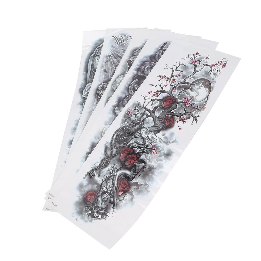5pcs Full Arm Personalized Tattoo Stickers Waterproof Art Temporary Fake Tattoo Stickers