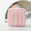 Striped Cosmetic Pouch Cotton Mini Zipper Organizer New Travel Coin Purse