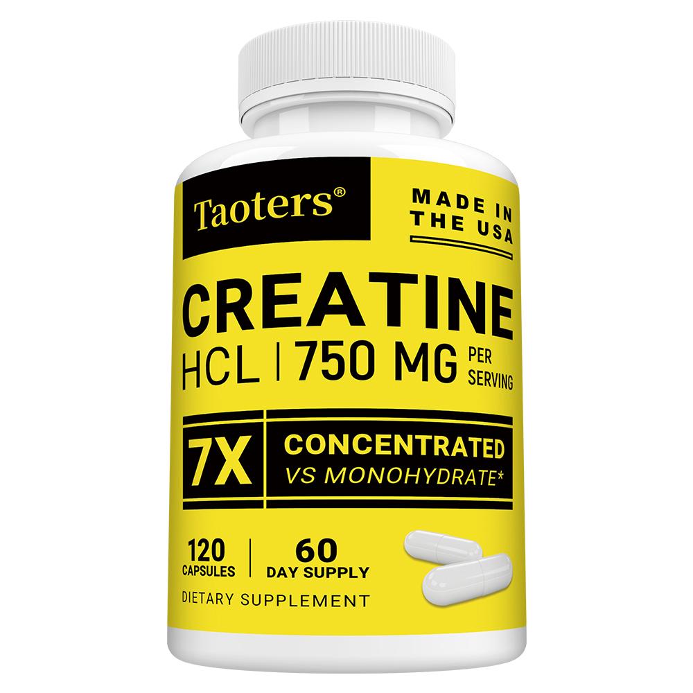 Taoters Creatine Hydrochloride Capsules Support Muscle and Immune Health 120 Capsules