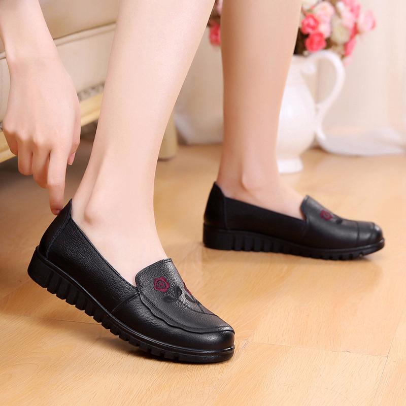 Leather Women's Shoes, Soft-soled, Lightweight Single Shoes, Leather Shoes