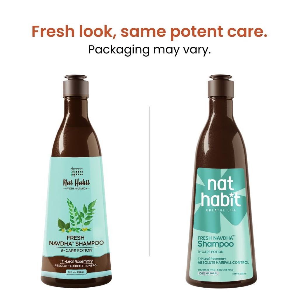 Nat Habit Rosmarin Haarschampoo Mit Dreiblatt-Formel Hibiskus Curry Neem Soja Ferment Protein Sulfatfrei Natürliche Pflege 250ML