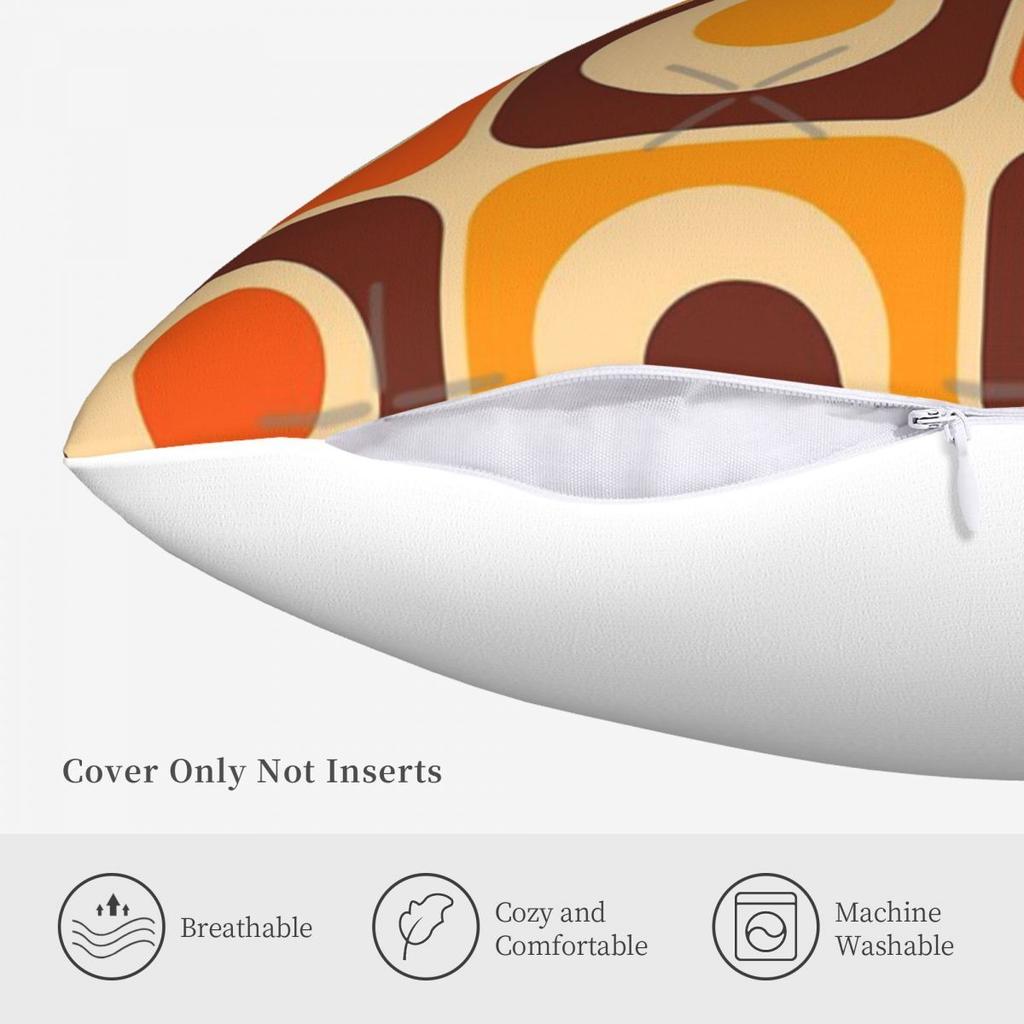 70er Retro Vintage Stil Geometrisches Muster 3 Kissen Kissenbezüge Kissenbezüge Dekorative Kissenhülle Kissenbezug