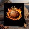 1PC Basketball Crown Fire Sport Flannel Blanket Gift, Suitable for Both Men And Women, Soft Ideal for Beds And Sofa, Birthday Or Christmas Gift
