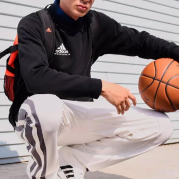 Adidas Sports Casual Pullover Sweatshirt Black White Logo Unisex Sweatshirt ADICSTL06-BW