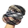 Retro High Crown Gingham Headband: Autumn & Winter Wide Edge Sponge for Face Washing & Outings