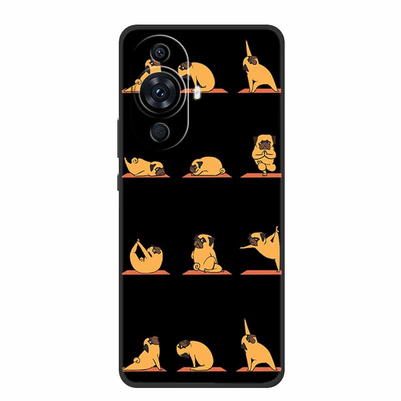 Funda For Huawei Nova 12s Case Cute Cartoon Cat Black Silicone Soft Back Cover Case For Huawei Nova 12s Case Nova12s 12 S Coque
