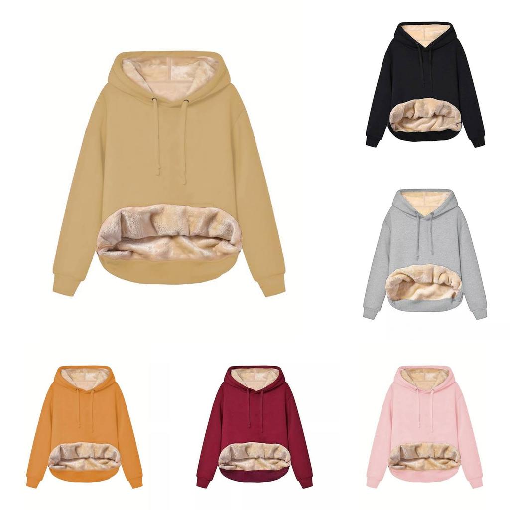 Arctic Fleece Womens Hoodie Sweatshirt With Pockets For Casual Winter Wear