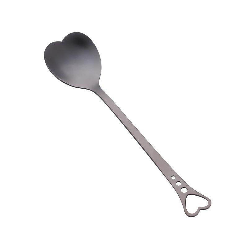 Heart Shaped Love Couple Spoon Creative Stainless Steel Coffee Tea Dessert Stiring Spoon Rainbow Gradient Spoon for Wedding Gift