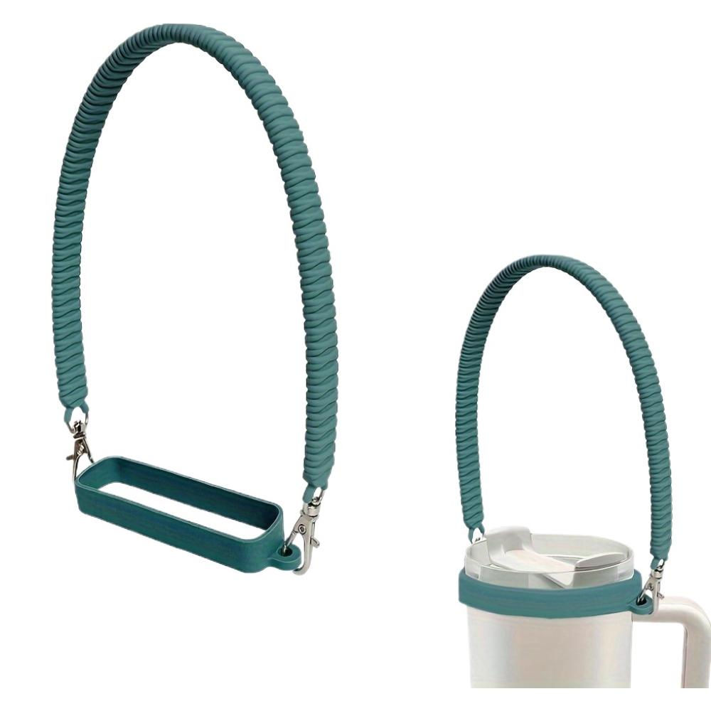 Universal Silicone Water Bottle Handle Strap for Stanley 40oz 30oz Portable Bottle Sling Carrier Holder Durable Cup Accessories