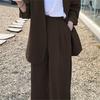 Korean Style 2025 Loose Casual Padded Shoulder Suit Jacket - Multiple Colors
