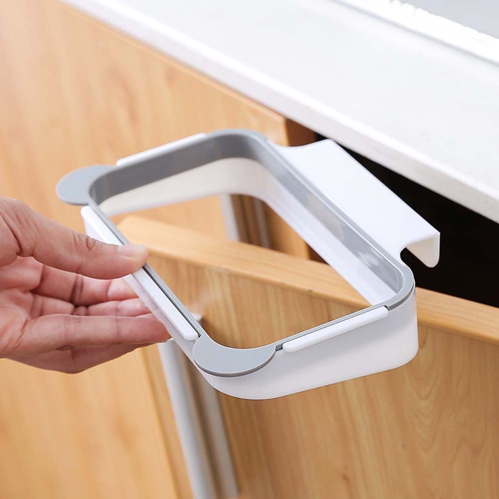 Cupboard Cabinet Door Rubbish Can Hanging Basket Trash Rack Storage Organizer Garbage Bag Holder