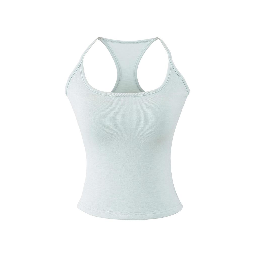 Women's Racerback U-neck Sports Vest with Built-in Bra Pad for Yoga & Pilates