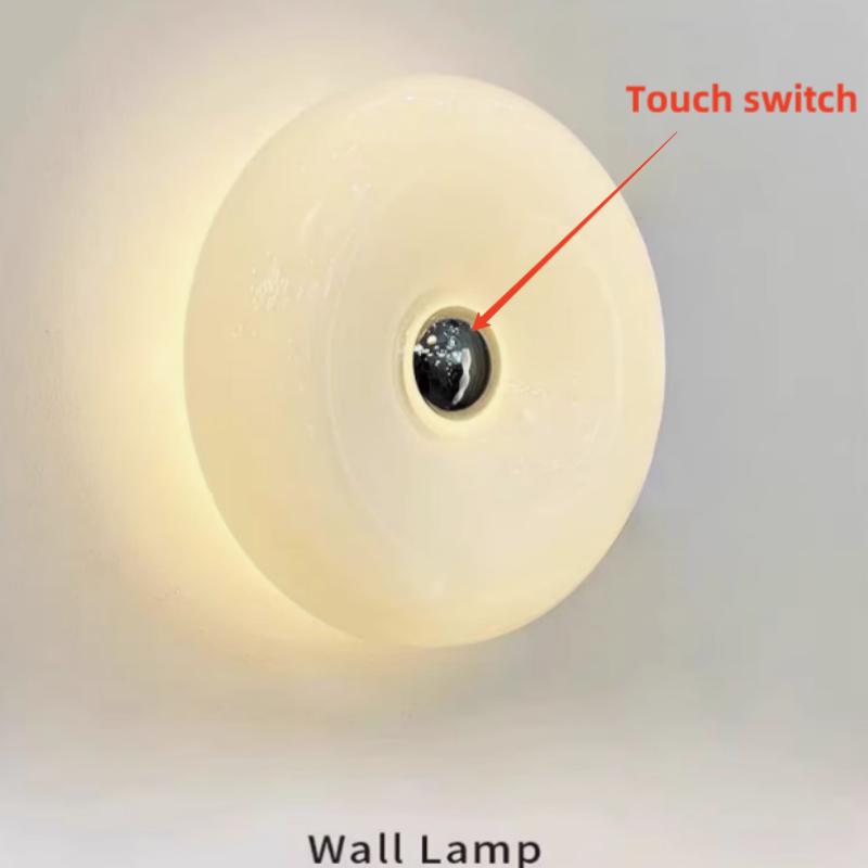 Bauhaus Glass Wall Lamp Orange Light USB Plug ForLiving Room Bedroom Study Stairway Indoor Tricolor Ambient LED Lighting Fixture