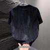 Men'S Casual T-Shirt Smudged And Scratched Trendy Short-Sleeved Korean Version Solid Color Micro-Elastic Fashion Short-Sleeved T-Shirt