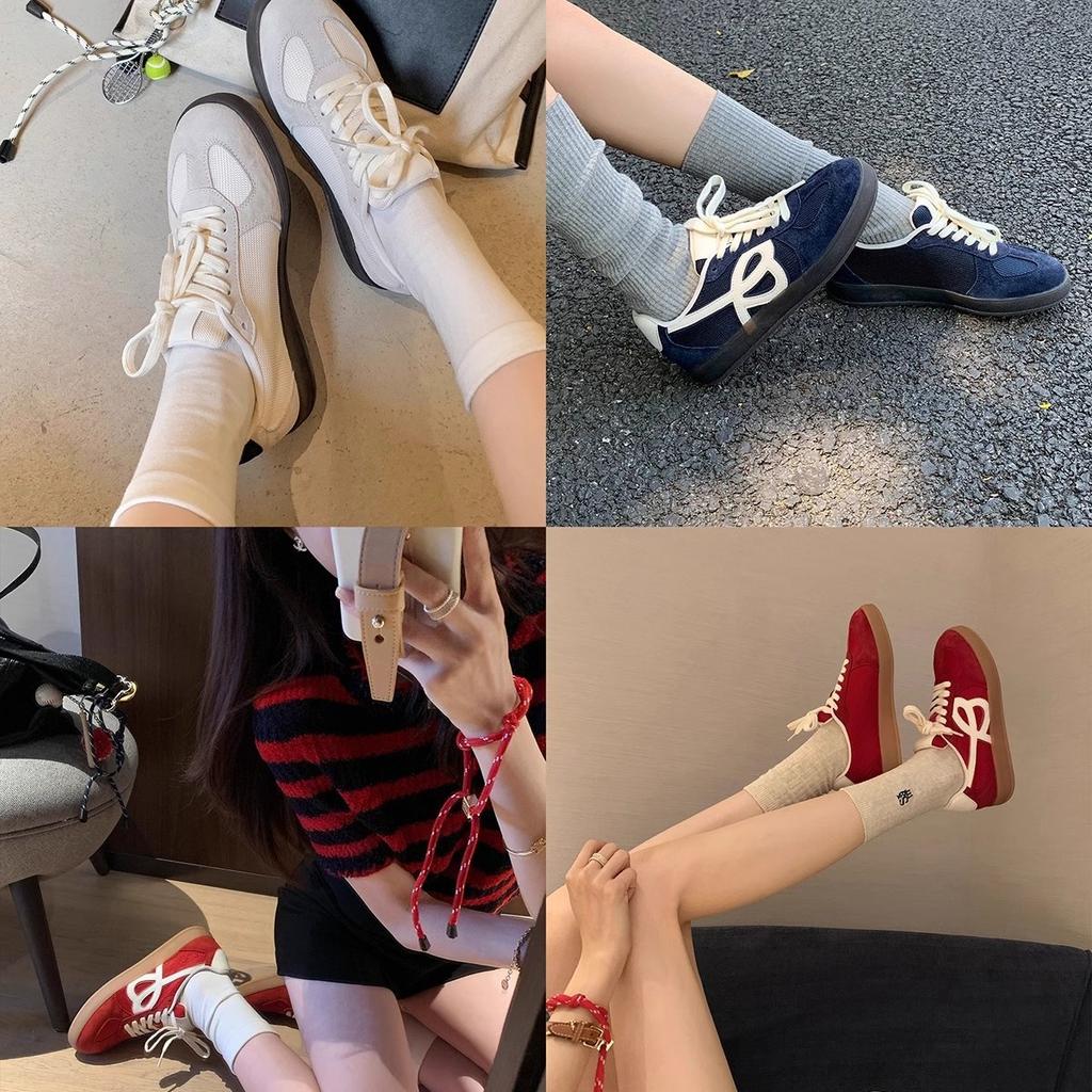 Grape Mother, the Same Retro Breathable Round Head Lace-up 2025 Spring New Thick-soled Heightening Lightweight German Training Board Shoes Women