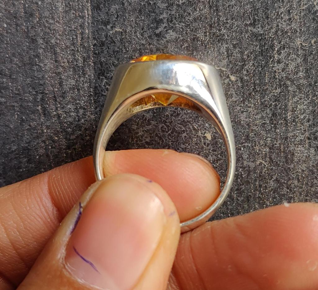 Yellow Citrine Ring, Diamond Cut Gemstone, 925 Solid Sterling Silver, Signet Ring, Mens Citrine Ring, Gift for Partner