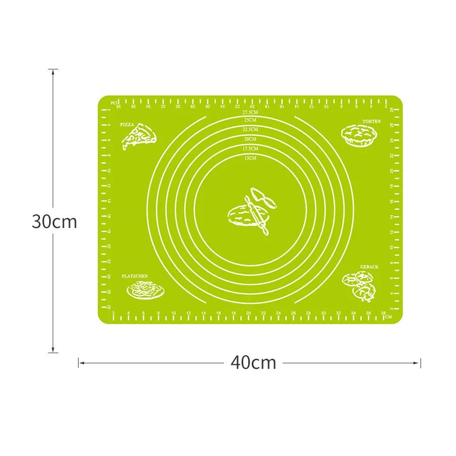 Multicolor Silicone Baking Mat Baking Sheet Pizza Dough Mat Soft Rolling Pastry Board Cutting Fondant Cake Dough Pad Bakeware