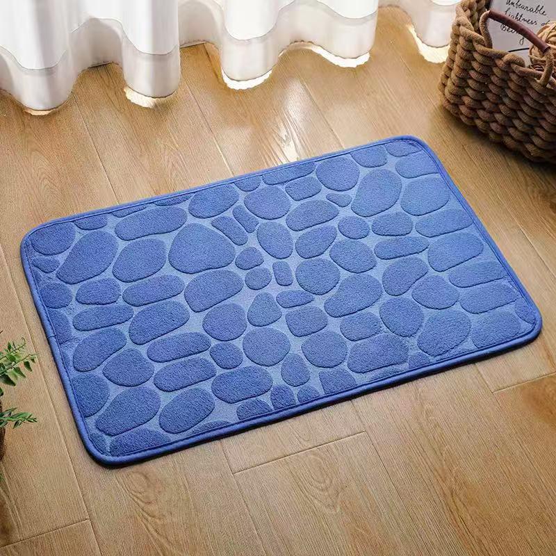 Pebble Stone Textured Non-Slip Bathroom Mat for Shower and Entrance