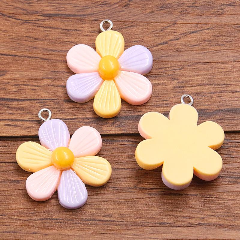 10Pcs 24*30mm DIY Resin Accessories Plant Flower Pendant Jewelry Accessories