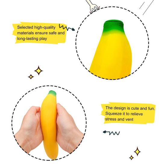 Stress Relief Banana Squeeze Toy Kids Adults Stretchy Giant Banana Sensory Toy Portable Lightweight Calming Fruit Fidget Toy