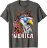 Merica USA American Flag Patriotic 4th of July Bald Unisex T-Shirt