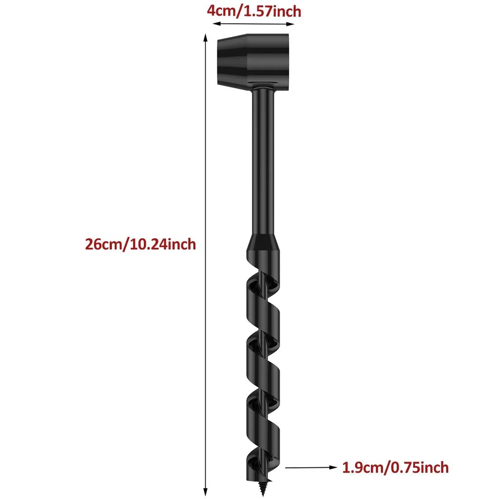 Auger Drill Bits 10/16/19/25mm Width Outdoor Survival Punch Tool Camping Bushcraft Manual Hole Maker Wrench Core Woodworking