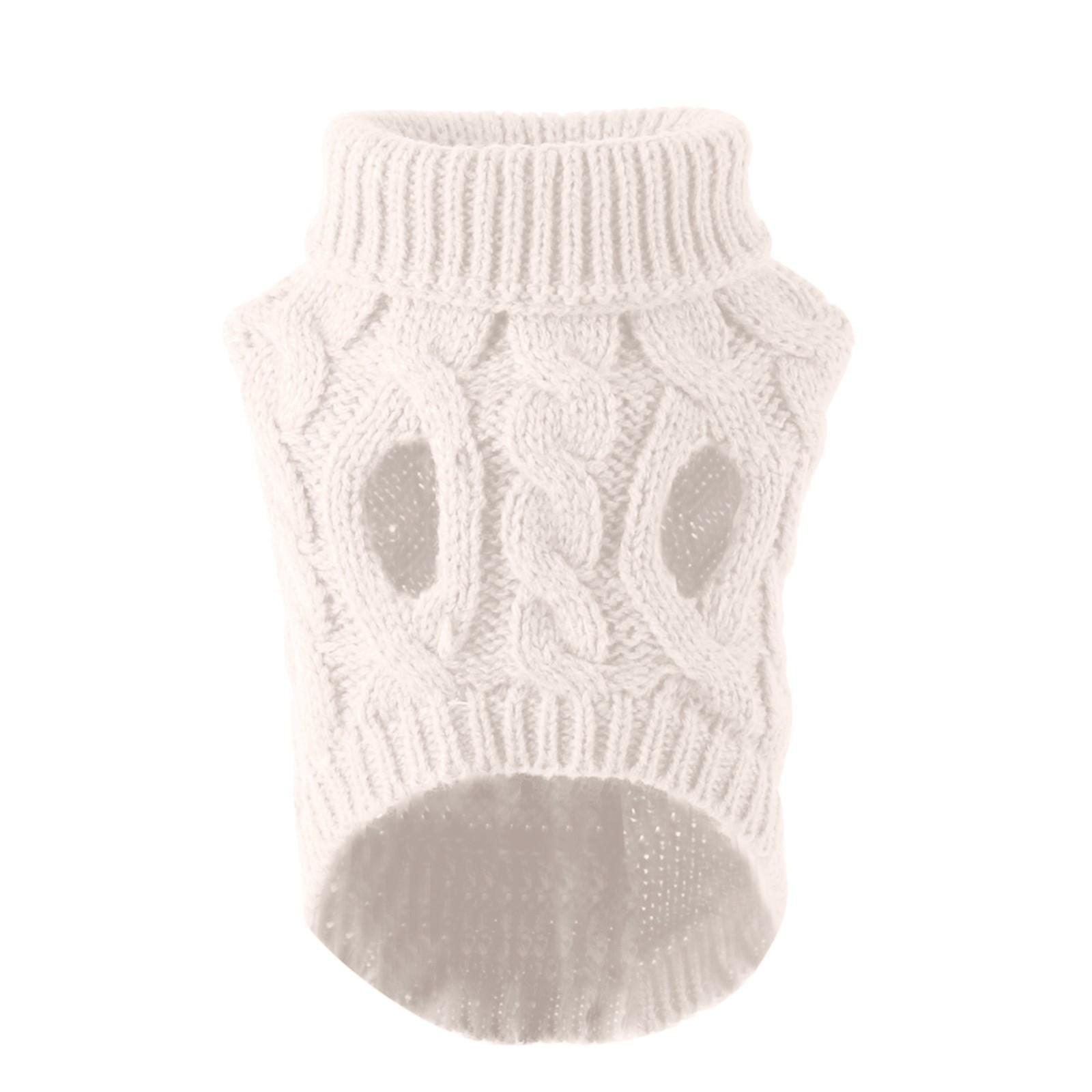 

New Winter Clothes Pet Sweater Small And Medium Sized Dog Knitting L белый