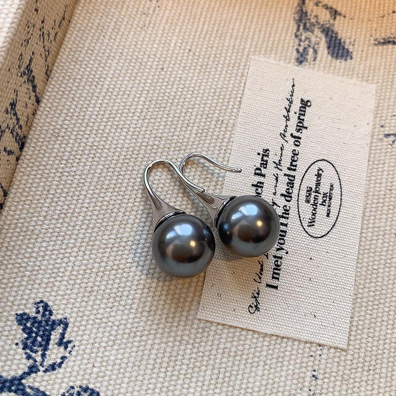 

Серьги из серебра 925 пробы с жемчугом и крючком для ушей — элегантный, высококлассный дизайн RF508 серый